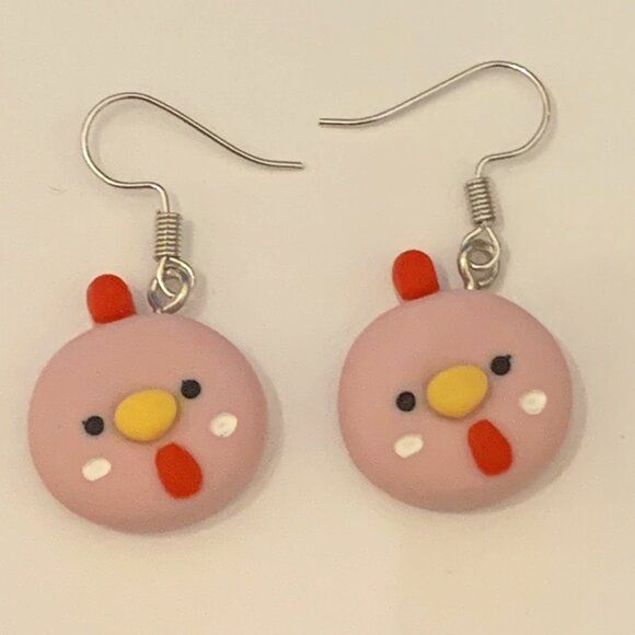 Chicken Earring, Hen Earring, Rooster Earring, Bird Earring, Gift Idea, Chicken - Picture 2 of 5